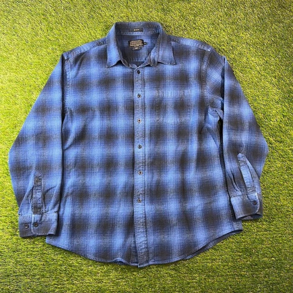 Pendleton Mason blue plaid button up shirt Size XL - Picture 2 of 6